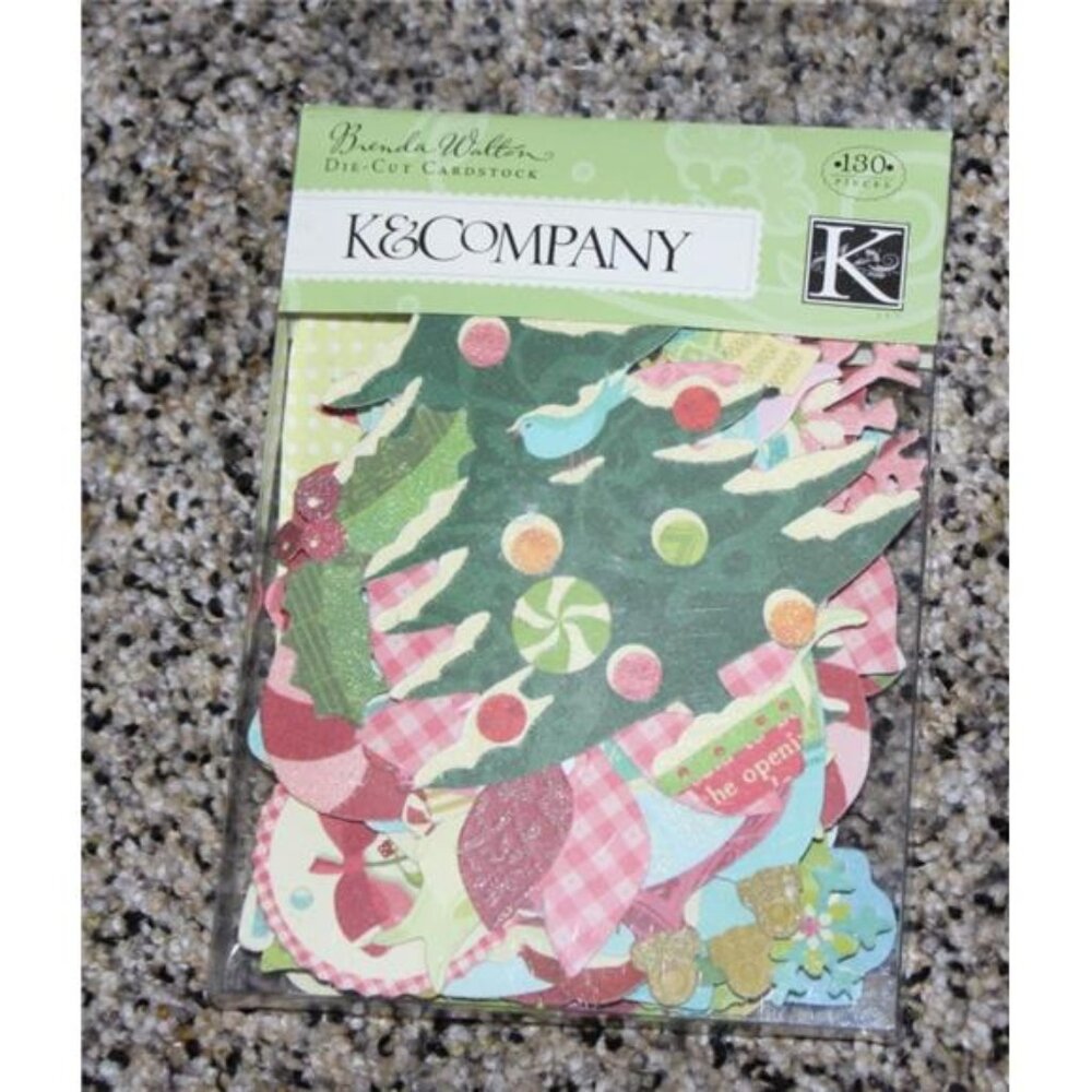 NEW K & Company Walton Die Cut Cardstock Peppermint Twist Christmas